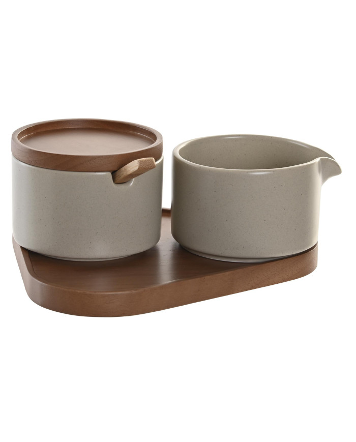 AZUCARERO SET 2 RUBBERWOOD 19,5X18,5X7 LECHERA