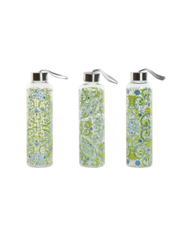 BOTELLA BOROSILICATO 6,5X6,5X23 550ML, 3 SURT.