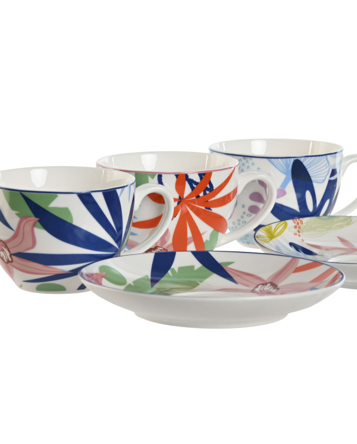 TAZA SET PLATO PORCELANA 14,5X14,5X7,5 220ML 3 SUR