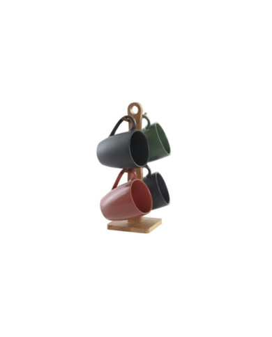 MUG SET 4 GRES RUBBERWOOD 19X13X31 300 ML, VERDE