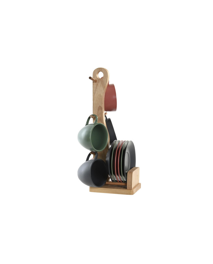 CAFE SET 6 GRES RUBBERWOOD 16X17X35 150 ML, VERDE