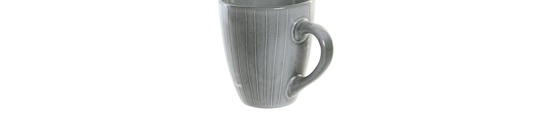 MUG GRES ESMALTADO 13X9,5X10,5 380ML RAYAS VERDE