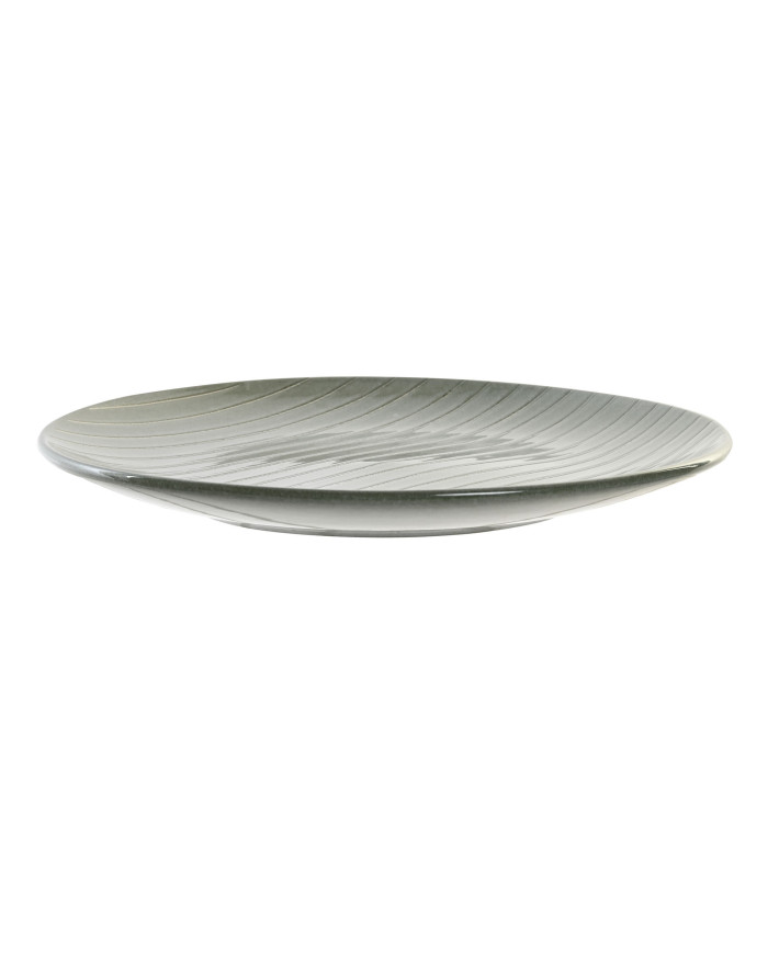 PLATO GRES ESMALTADO 27,5X27,5X3 RAYAS VERDE