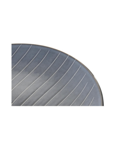 PLATO GRES ESMALTADO 20X20X2,5 RAYAS AZUL