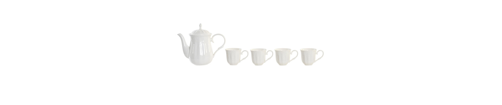 CAFE SET 6 PORCELANA BAMBU 29X20X22 BLANCO