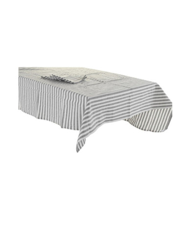 MANTEL SET 9 ALGODON 250X150X0,5 200GSM RAYAS GRIS