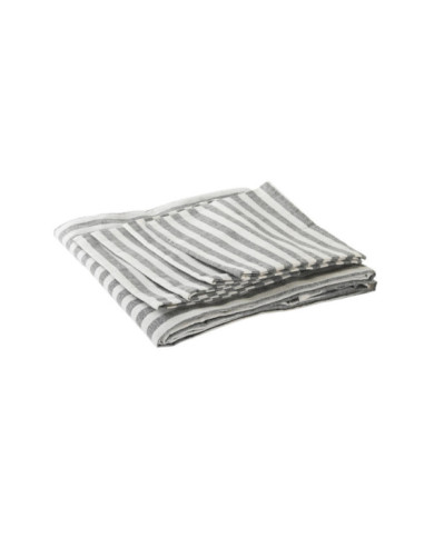 MANTEL SET 9 ALGODON 250X150X0,5 200GSM RAYAS GRIS