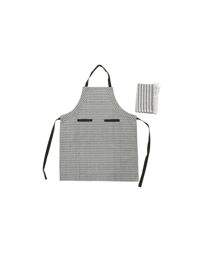 DELANTAL SET 2 ALGODON 70X1X85 200GSM, RAYAS VERDE