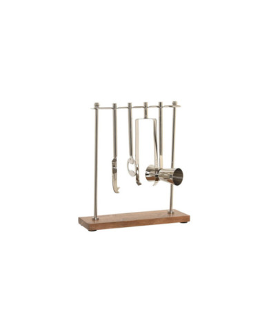 COCTEL SET 4 INOX ACACIA 25,5X9X30 PLATEADO