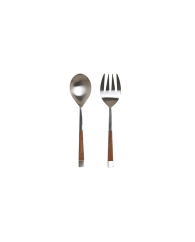 CUBIERTOS SET 2 INOX ACACIA 6X2X27 NATURAL
