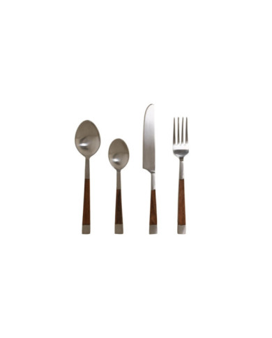 CUBERTERIA SET 16 INOX ACACIA 4,5X2X20 NATURAL