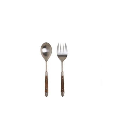 CUBIERTOS SET 2 INOX ACACIA 6X2X27 NATURAL