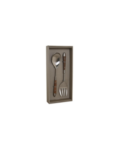 CUBIERTOS SET 2 INOX ACACIA 6X2X27 NATURAL