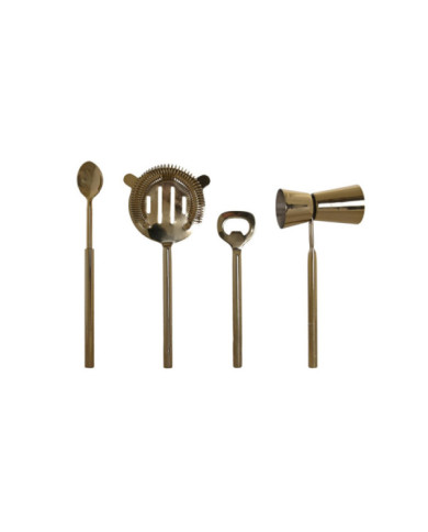 COCTEL SET 4 INOX MARMOL 10X3X21 BLANCO