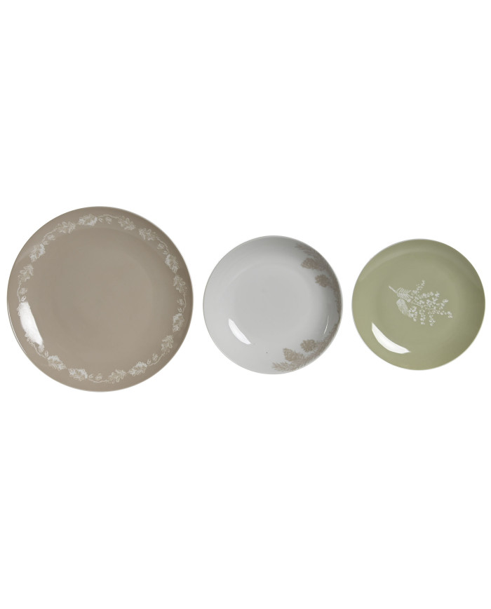 VAJILLA SET 18 PORCELANA 27X27X3 MARRON