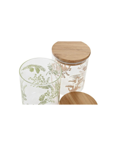 BOTE BOROSILICATO BAMBU 10X10X12,5 700 ML, 2 SURT.