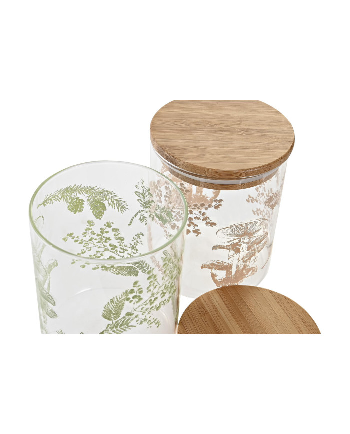 BOTE BOROSILICATO BAMBU 10X10X12,5 700 ML, 2 SURT.