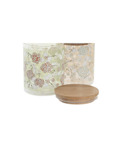 BOTE BOROSILICATO BAMBU 10X10X12,5 700 ML, 2 SURT.