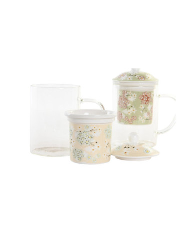 MUG INFUSIONES CRISTAL 12X8X14,5 300ML, 2 SURT.