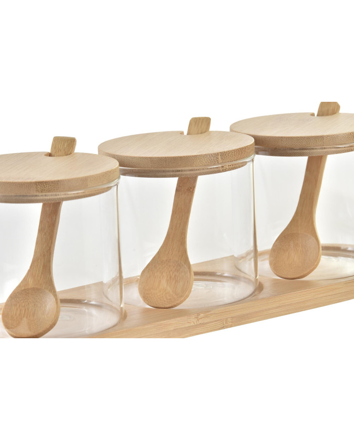 AZUCARERO SET 3 BOROSILICATO BAMBU 29X10X10 340ML,