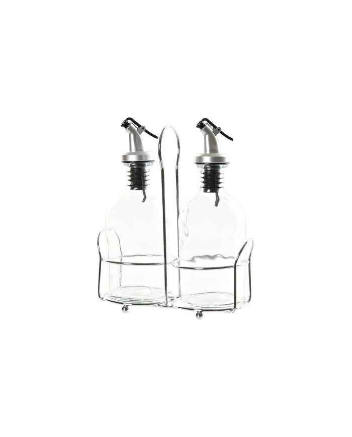 ACEITERA VINAGRERA SET 2 CRISTAL METAL 16X6,5X17,5
