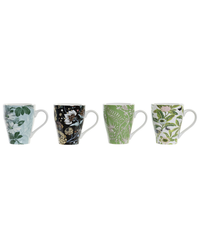 MUG PORCELANA 12,5X8,6X11 320ML FLORES 4 SURT.