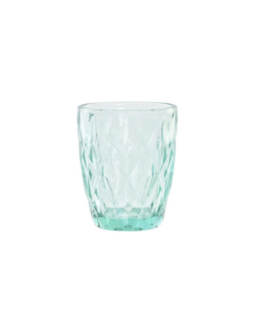 VASO CRISTAL 8X8X10 240ML, RELIEVE TURQUESA