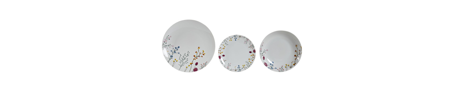 VAJILLA SET 18 PORCELANA 27X27X3 MARIPOSA ROSA