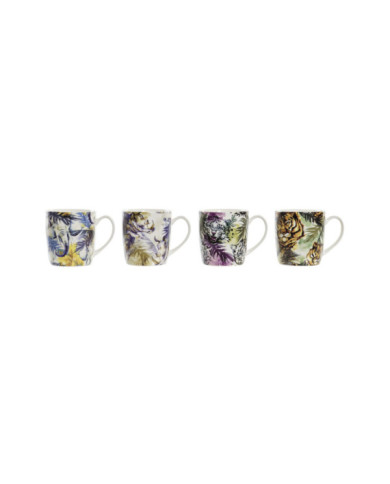 MUG PORCELANA 12X8,5X9,2 400ML TROPICAL 4 SURT.