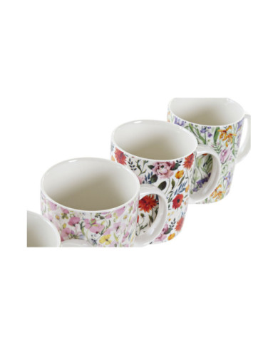 MUG PORCELANA NEW BONE 12X8X9 320ML FLORES 4 SURT.