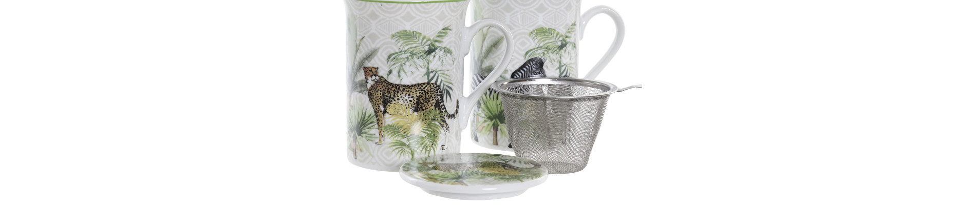 MUG INFUSIONES PORCELANA 11X8,5X11 280ML, TROPICAL