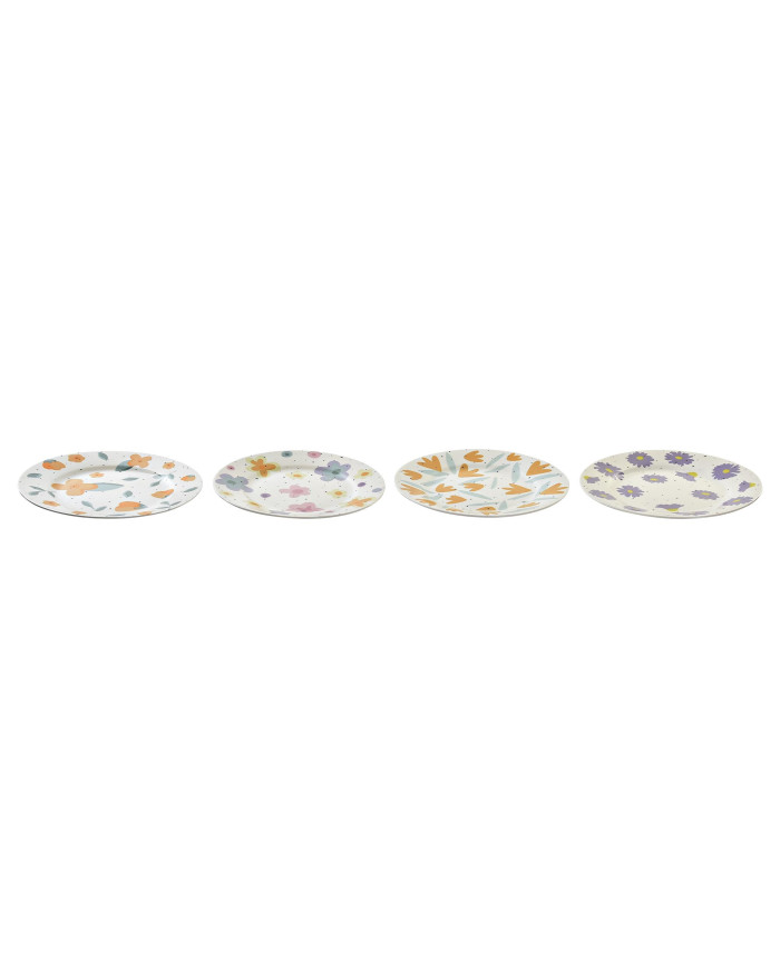 PLATO PORCELANA 19X19X2 FLORES 4 SURT.