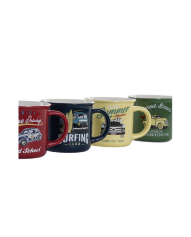 MUG PORCELANA 13X9,5X8,5 350ML VINTAGE 4 SURT.