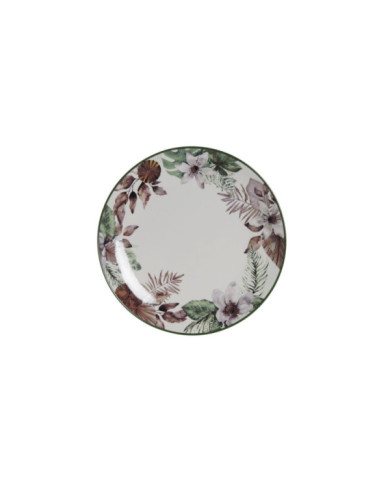 PLATO PORCELANA 27X27X2 TROPICAL ESMALTADO VERDE