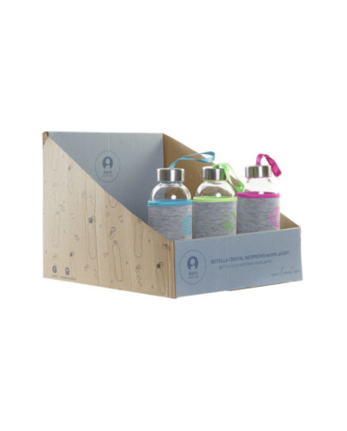 BOTELLA CRISTAL 6X6X17 300ML RELAX 3 SURT.