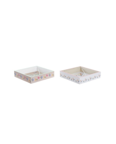 SERVILLETERO MDF 18X18X4 TROPIC GARDEN 2 SURT.