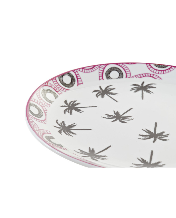 VAJILLA SET 18 PORCELANA 27X27X2,5 AFRICA AZUL