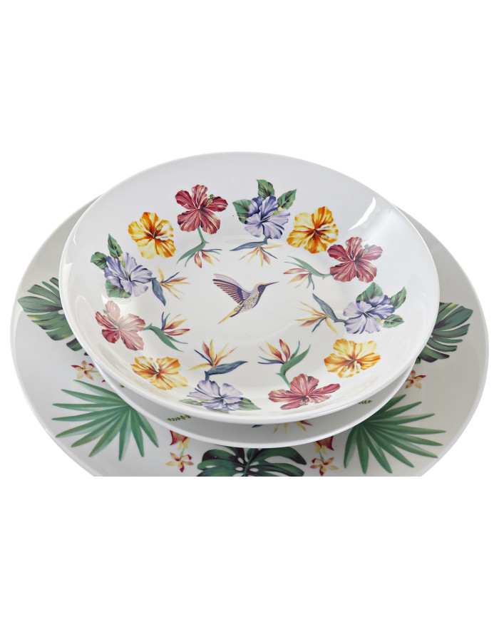 VAJILLA SET 18 PORCELANA 27X27X2,5 TROPIC GARDEN