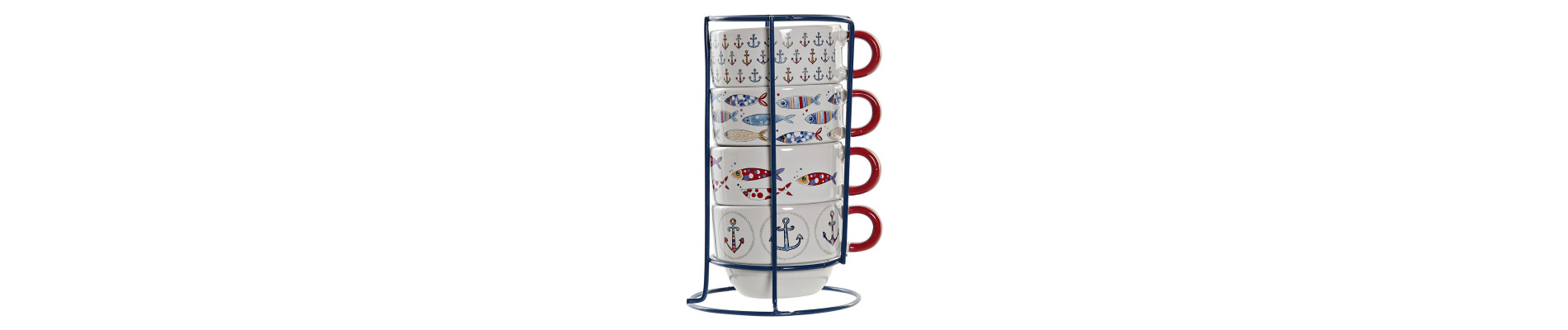 CAFE SET 6 PORCELANA 20,5X14X6,5 120ML MARIPOSA