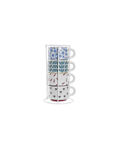CAFE SET 4 GRES METAL 11X10X21 150 ML, AFRICA MATE
