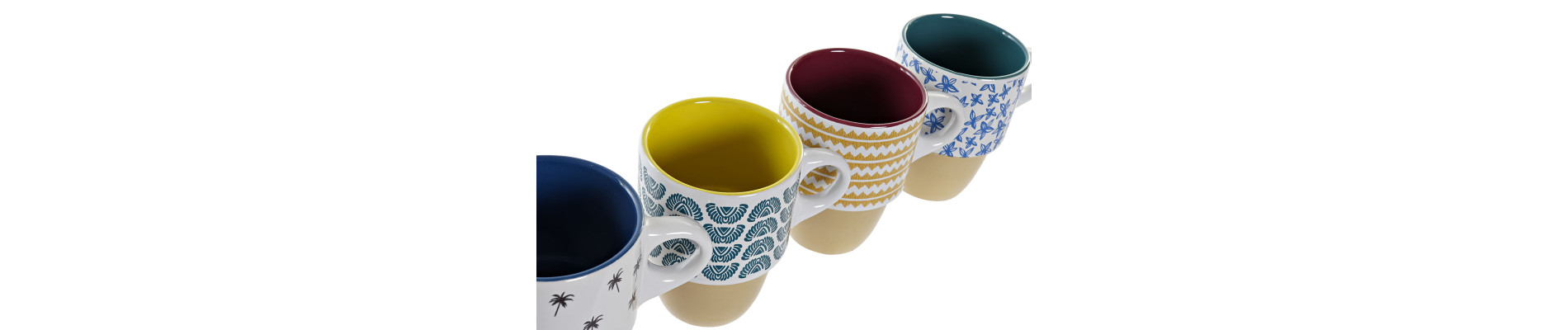 MUG GRES 12X8,5X11,5 400 ML, AFRICA MATE 4 SURT.