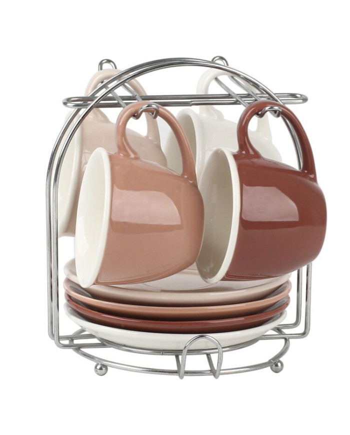 CAFE SET 4 NEW BONE METAL 6,7X6,7X5,2 90ML. BEIGE
