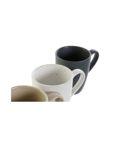 MUG SET 6 GRES RUBBERWOOD 17X12X39 160 ML, BEIGE