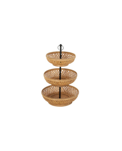 FRUTERO BAMBU METAL 40X40X70 NATURAL MARRON