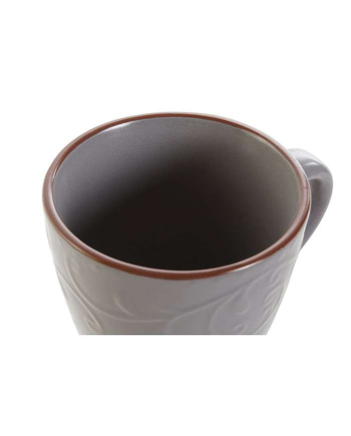 MUG GRES 13,5X9,5X10,5 340ML, RELIEVE GRIS