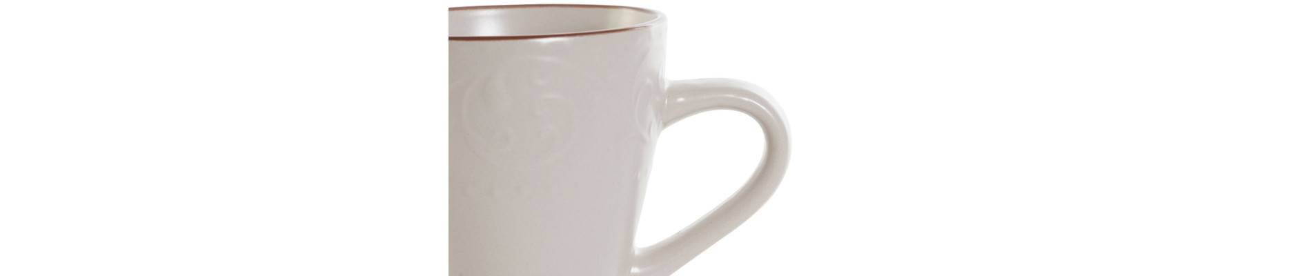 MUG GRES 13,5X9,5X10,5 340ML, RELIEVE BEIGE