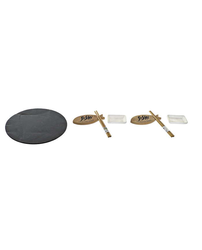 SUSHI SET 9 BAMBU PIZARRA 33X33X5 GIRATORIO NEGRO