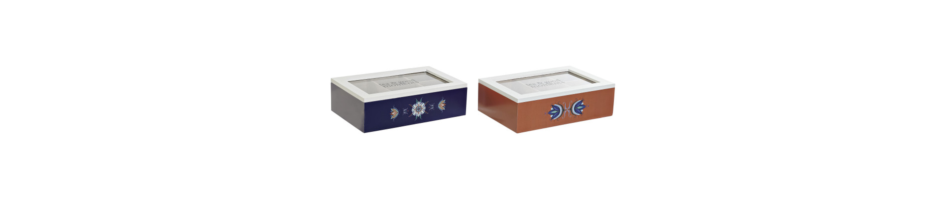 CAJA INFUSIONES MDF CRISTAL 14X14X8 ARBOL MARRON