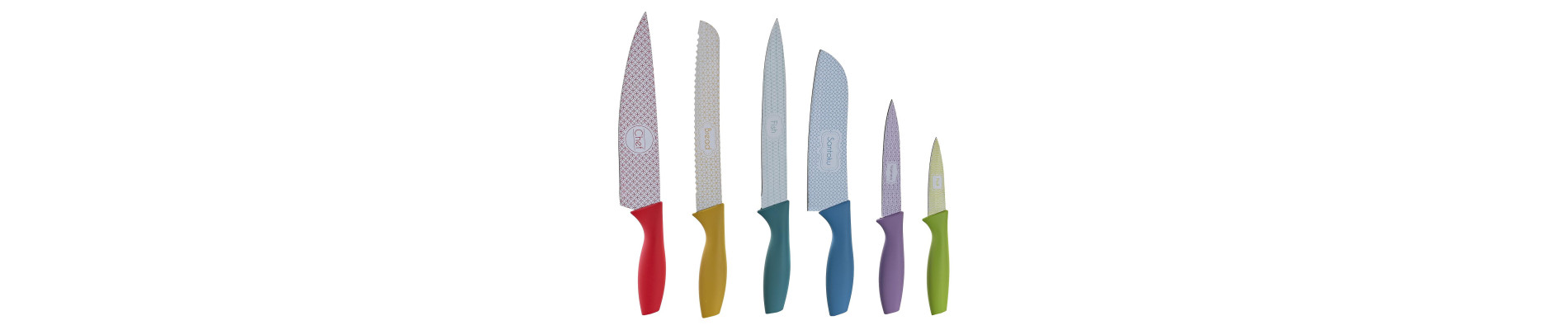 CUCHILLO SET 6 INOX PP 3X1,5X20 MULTICOLOR