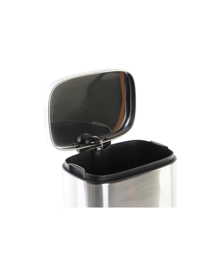 PAPELERA INOX PP 21,5X18,5X30 5L, MATE PLATEADO